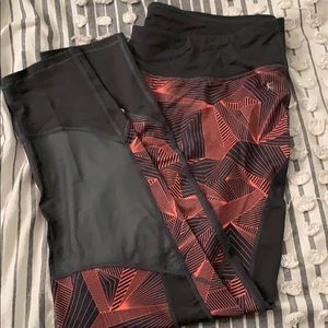 Orange and grey active leggings